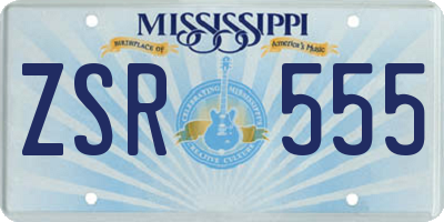 MS license plate ZSR555
