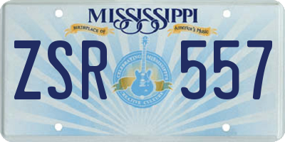 MS license plate ZSR557