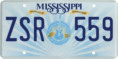 MS license plate ZSR559