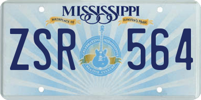 MS license plate ZSR564