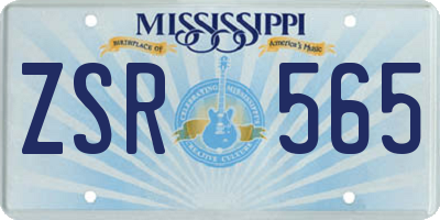 MS license plate ZSR565