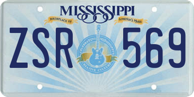 MS license plate ZSR569