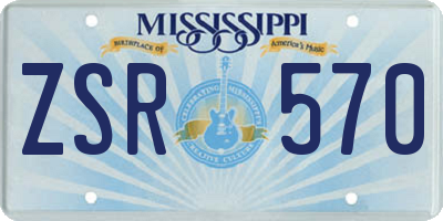 MS license plate ZSR570