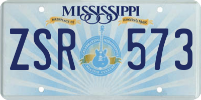MS license plate ZSR573