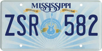 MS license plate ZSR582