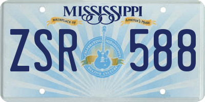 MS license plate ZSR588
