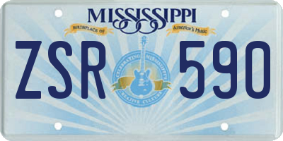 MS license plate ZSR590