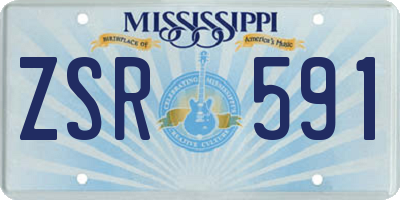 MS license plate ZSR591