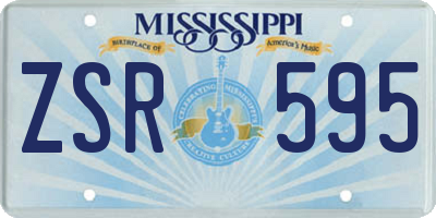 MS license plate ZSR595