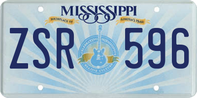 MS license plate ZSR596