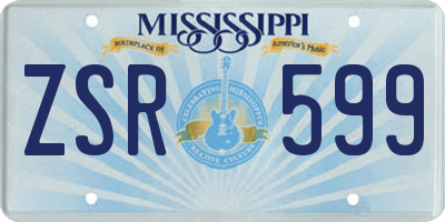 MS license plate ZSR599