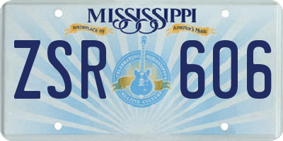 MS license plate ZSR606