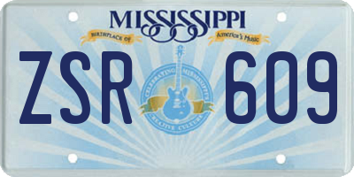 MS license plate ZSR609