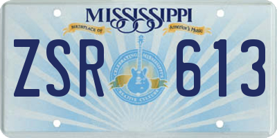 MS license plate ZSR613