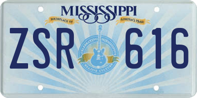 MS license plate ZSR616