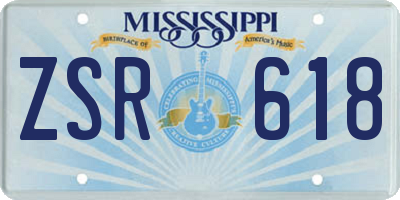 MS license plate ZSR618