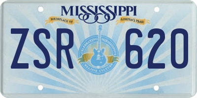 MS license plate ZSR620