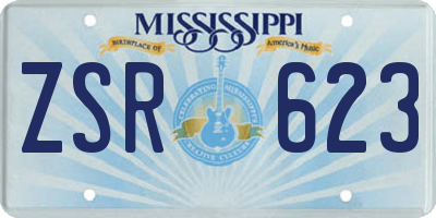 MS license plate ZSR623