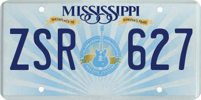 MS license plate ZSR627