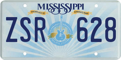 MS license plate ZSR628