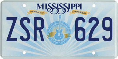 MS license plate ZSR629