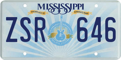 MS license plate ZSR646