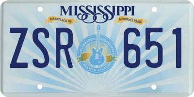MS license plate ZSR651
