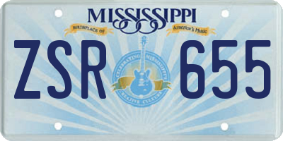 MS license plate ZSR655