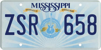 MS license plate ZSR658