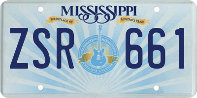 MS license plate ZSR661