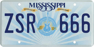 MS license plate ZSR666