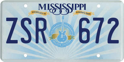 MS license plate ZSR672