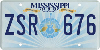 MS license plate ZSR676