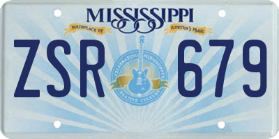 MS license plate ZSR679