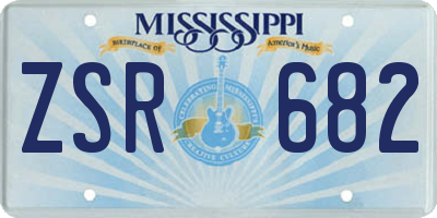 MS license plate ZSR682