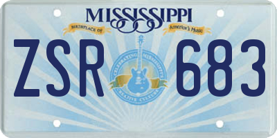 MS license plate ZSR683
