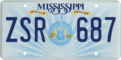 MS license plate ZSR687