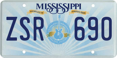 MS license plate ZSR690