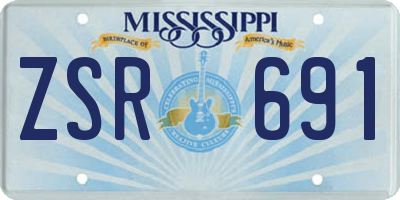 MS license plate ZSR691