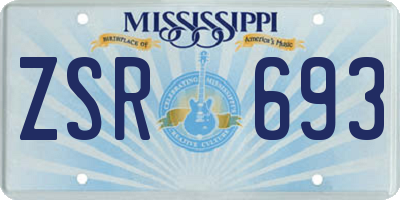 MS license plate ZSR693