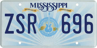 MS license plate ZSR696