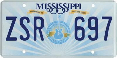MS license plate ZSR697