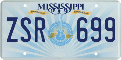 MS license plate ZSR699
