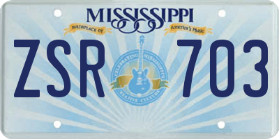 MS license plate ZSR703