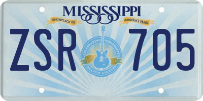MS license plate ZSR705
