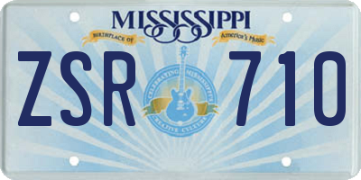 MS license plate ZSR710