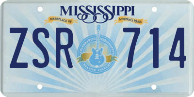 MS license plate ZSR714