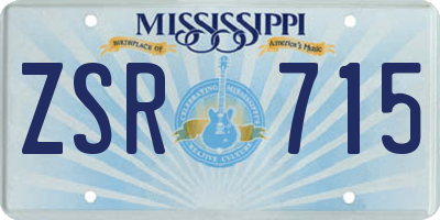 MS license plate ZSR715