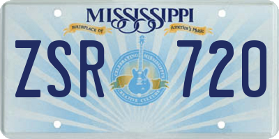 MS license plate ZSR720