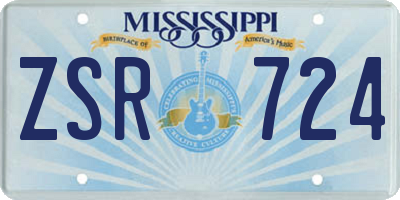 MS license plate ZSR724